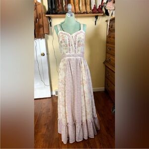 Gunne Sax— Floral Maxi Dress